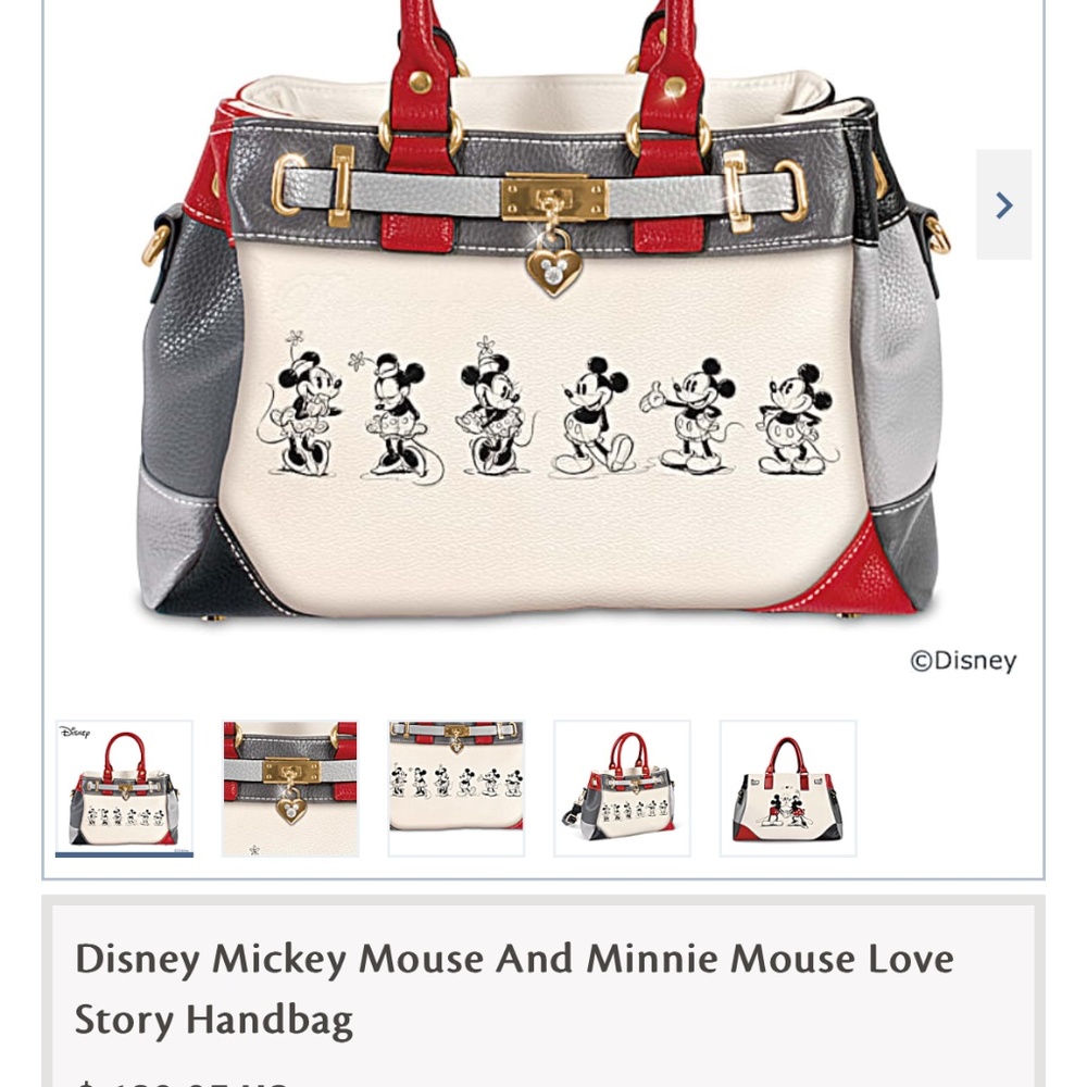 Bradford Exchange Disney Mickey and Minnie love story Handbag